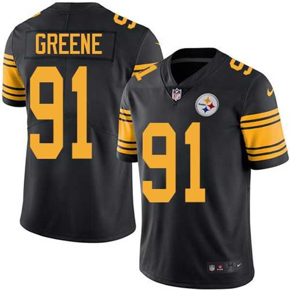 Men & Women & Youth Pittsburgh Steelers #91 Kevin Greene Black Color Rush Limited Stitched Jersey